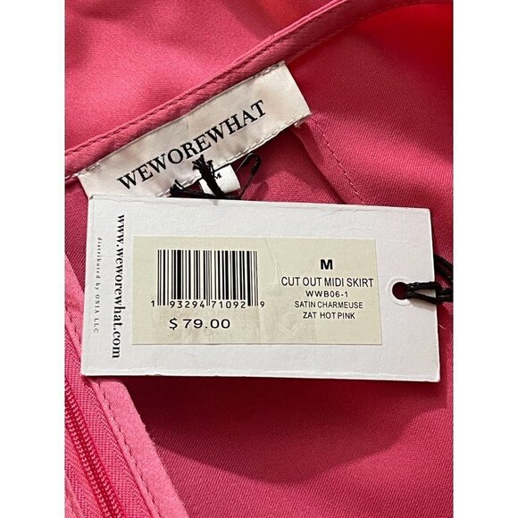 NWT WeWoreWhat Satin Halter Dress Hot Pink Size‎ Medium - Picture 12 of 12